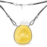 Silver necklace with yellow amber