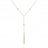 Gold-plated silver necklace TIE with a stick