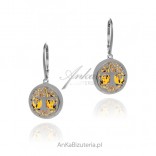 TREE OF HAPPINESS silver earrings with amber