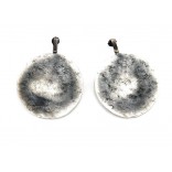 Oxidized silver earrings in large circles. Full moon