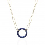 Gold-plated silver necklace with titanium ROUND