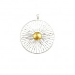 Artistic jewelry Silver pendant RAYS OF THE SUN, gold-plated