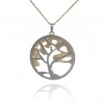 Silver pendant, gold-plated TREE OF HAPPINESS