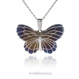 Silver butterfly pendant with titanium