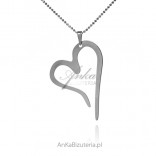 Asymmetrical HEART silver pendant