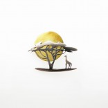Brooch - silver gilded and oxidized AFRICA in the sun