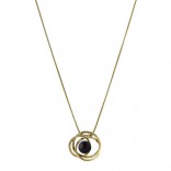 Gold-plated silver necklace with a cherry amber ball