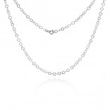 Silver chain ROLO round rhodium plated 55 cm and 65 cm