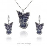 Silver jewelry with titanium BUTTERFLY RUSALKA
