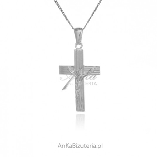 Krzyżyk srebrny  z wizerunkiem JEZUSA