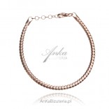 Rose gold-plated silver bracelet - braided link