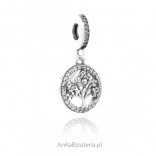 Silver pendant with zircons Charms - TREE OF HAPPINESS