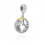Gold-plated silver Charms pendant - ABOUT A FISHERMAN AND A GOLD FISH