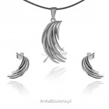 Set of oxidized silver FEATHERS
