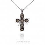 Silver cross with sultanite