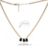 Gold-plated silver CHOKER necklace with black zircons