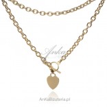 Gold-plated silver necklace with tibon - TI AMO - big heart