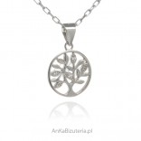 Small silver TREE OF HAPPINESS pendant with zircons