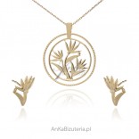 A set of gold-plated silver jewelry STRELITZIA - BIRD OF PARADISE