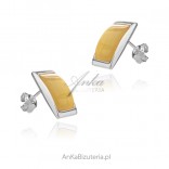 Beautiful silver earrings with yellow amber