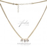 Gold-plated silver CHOKER necklace with white zircons