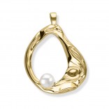 Gold-plated silver pendant with a pearl
