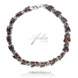 Silver bracelet with garnets and marcasites HANA