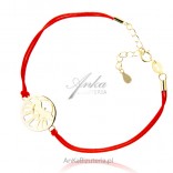 Gold-plated silver bracelet Holy Spirit on a red string