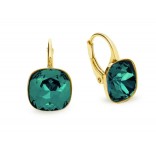Barete Gold crystal earrings in EMERALD color