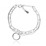 Silver bracelet with a combination of two chains