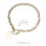 Gold-plated silver bracelet TI AMO Small heart with tibon - Italian jewelry - Free engraving!