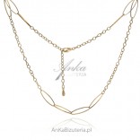 Gold-plated silver necklace - a combination of different weaves