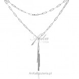 Silver tassel necklace on PINSCHER chain