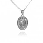 Medalik  srebrny   - Matka Boska - medalik diamentowany