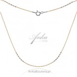 Gold-plated silver chain with a decorative anchor with a silver cube 45 cm