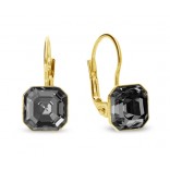 EMPIRE Cristals gold-plated silver earrings in SILVER NIGHT color