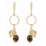 Gold-plated silver earrings Delicado with a tiger's eye