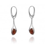 Silver earrings with amber - classic jewelry with amber
