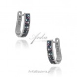 Silver earrings with colored zircon ALICE