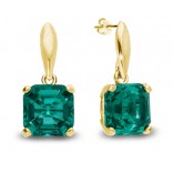 Gold-plated silver earrings Londra crystals Emerald