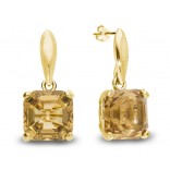 Gold-plated silver earrings with Londra crystals in Colorado Topaz color