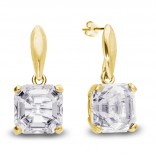 Gold-plated silver earrings with Londra crystals in CRISTAL color