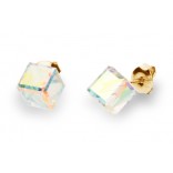 Earrings SILVER GOLD PLATE Medium Cube Studs BOREARE
