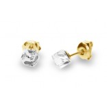 Small Cube Studs Crystal silver earrings