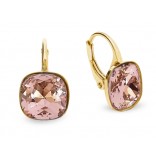Gold-plated Swarovski Barete silver earrings in VINTAGE ROSE color