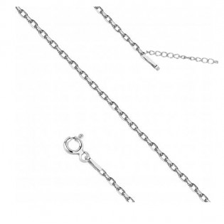 Łańcuszek srebrny ROLO diamentowane  40 cm + 5 cm przedłużki