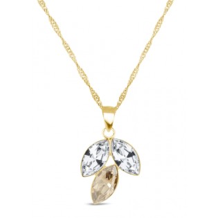 Naszyjnik srebrny pozłacany z ekskluzywnych kryształów w kolorach Crystal i Golden Shadow.
