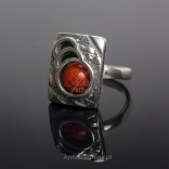 Silver ring with coral - Silver Jewelry
