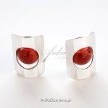 Silver earrings with coral - LAST PAIR - GREAT PRICE!
