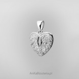 Silver heart WISIOREK with zircons for your beloved.